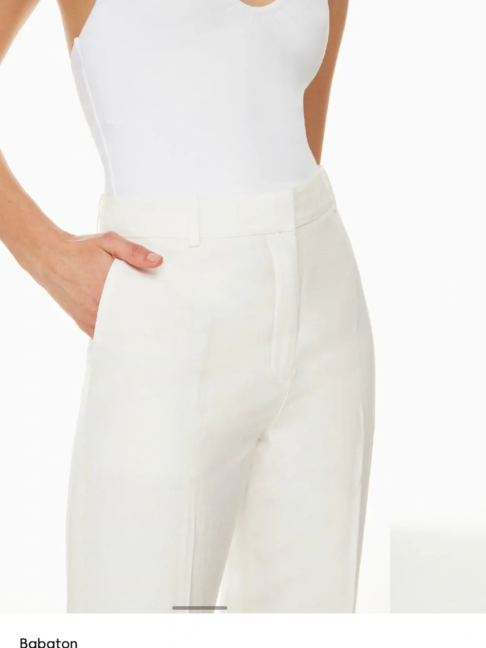 Aritzia Babaton agency Linen Pant White size 12